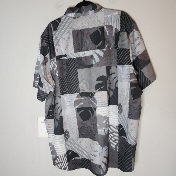 NWT Tommy Bahama Coast Patchwork Palms Grey Short Sleeve Button Shirt XXL - Picture 12 of 16